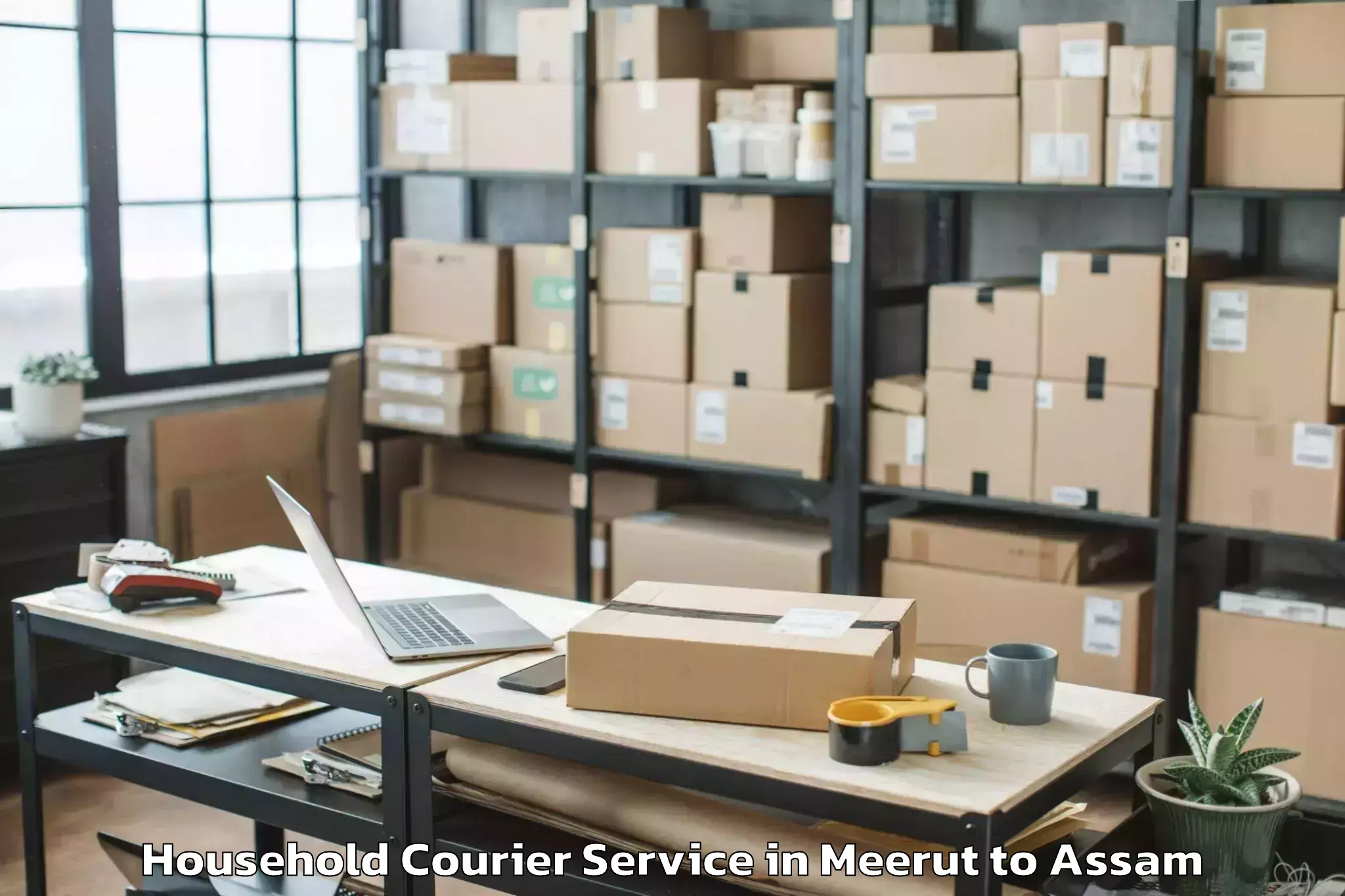 Top Meerut to Haflong Household Courier Available